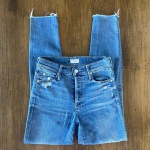 MOTHER The Stunner Ankle Fray Grafitti Girl Jeans Size 25